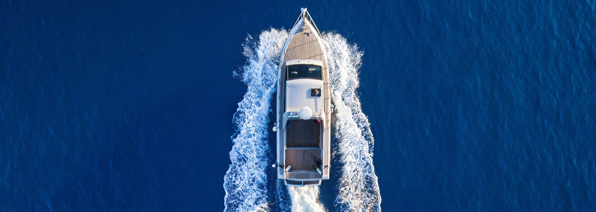 Speedboat racing along the open sea